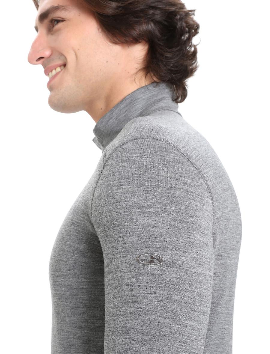 Icebreaker Merino 200 Oasis Long Sleeve Half Zip Thermal Top Férfi Base Layers Szürke | HU 1360ILHS